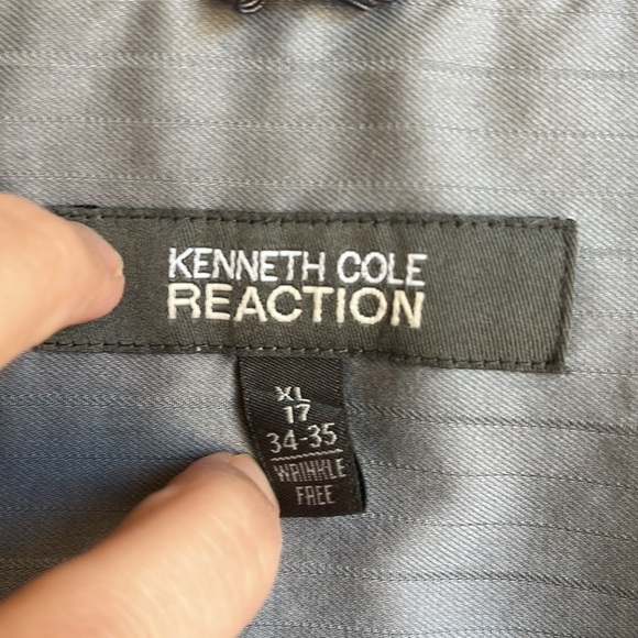 Kenneth Cole Reaction XL 17 34/35 grey dress shirt - Picture 3 of 3